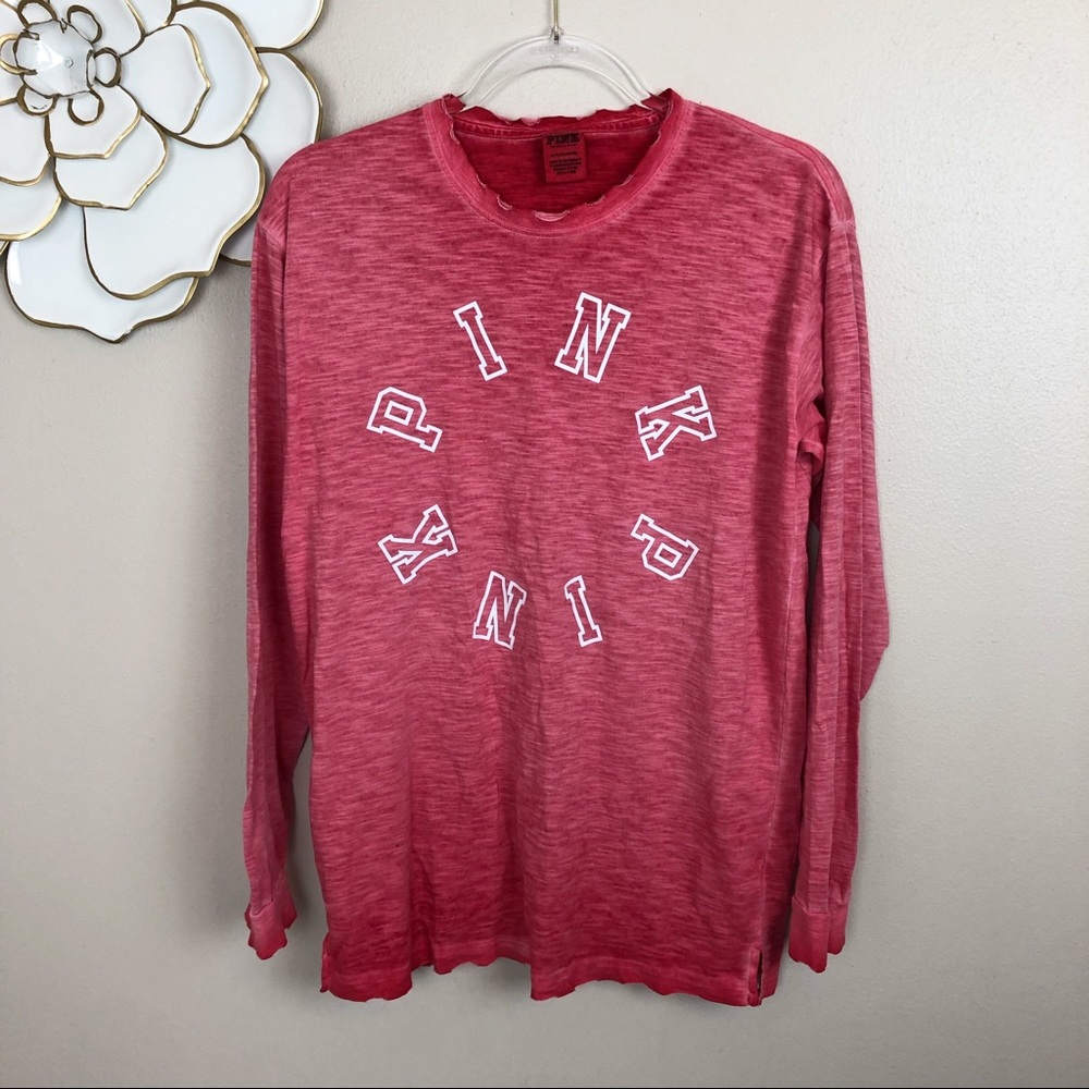 Victoria’s Secret PINK long sleeved distressed tee